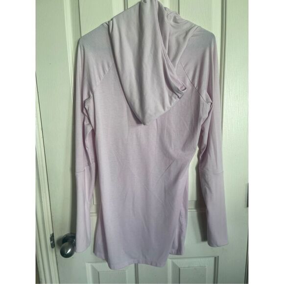 Athleta Womens Light Pink Raglan Sleeve Cowl Neck Tunic Hoodie Size Medium - Picture 13 of 16